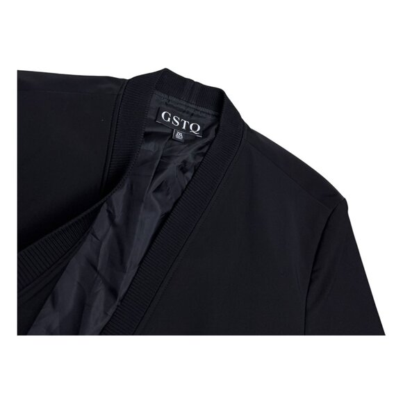 GSTQ Luxury Designer Slit Sleeves Formal Black Jacket Blazer Womens 2XL - Picture 3 of 6
